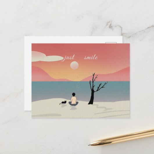 生命と生命に関する楽しむスマイル ポストカード (正面/裏面インサイチュ)