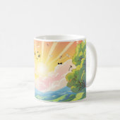 生命と自然美しい コーヒーマグカップ (正面右)
