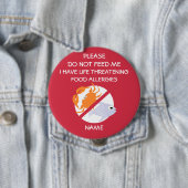 生命にかかわる魚のアレルギーPinは、食べ物を与えません 缶バッジ (インサイチュ)