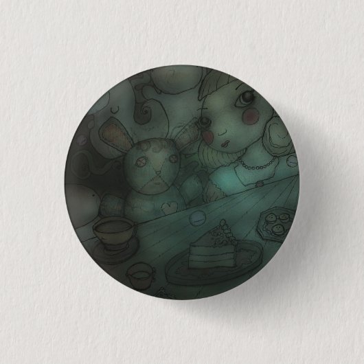 生命に来られる人形: 人形のお茶会 缶バッジ (正面)