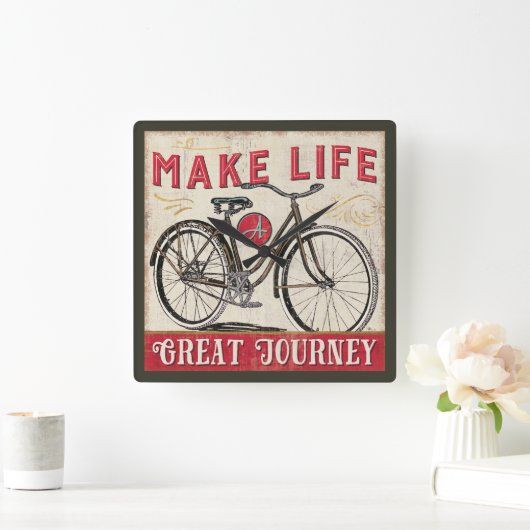 生命に素晴らしい旅行の引用文をして下さい スクエア壁時計 (ホーム)