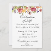 生命のお祝いかわいらしフローラ 招待状 (正面)