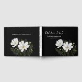 生命のお祝いホワイトコスモスの花絵を描の ゲストブック (全面)