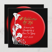 生命のお祝い招待状アジアンリリー 招待状 (正面/裏面)