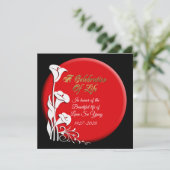 生命のお祝い招待状アジアンリリー 招待状 (スタンド正面)