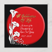 生命のお祝い招待状アジアンリリー