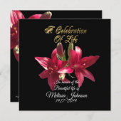 生命のお祝い招待状アジアンリリー 招待状 (正面/裏面)