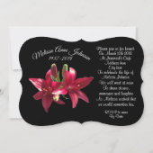 生命のお祝い招待状アジアンリリー 招待状 (裏面)