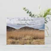 生命のお祝い，名前，風の中の穀物 招待状 (スタンド正面)