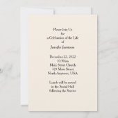 生命のお祝い、山の嵐、砂漠 招待状 (裏面)