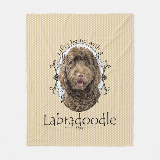 生命のよりよいLabradoodleのフリースブランケット フリースブランケット (正面)