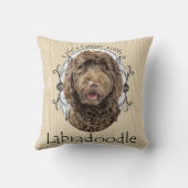 生命のよりよいLabradoodleの枕 クッション (裏面)