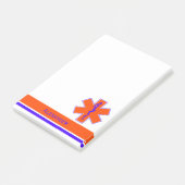 生命のカスタムな救急車のオレンジおよびブルースター ポストイット (アングル)