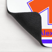 生命のカスタムな救急車のオレンジおよびブルースター マウスパッド (コーナー)