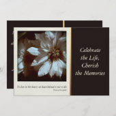 生命のクレマチスの花の写真3のお祝い 招待状 (正面/裏面)