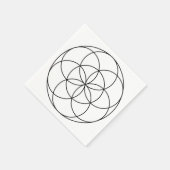 生命のシード聖幾何学ブラック&ホワイト スタンダードカクテルナプキン (角)