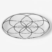 生命のシード聖幾何学ブラック&ホワイト ペーパープレート (アングル)