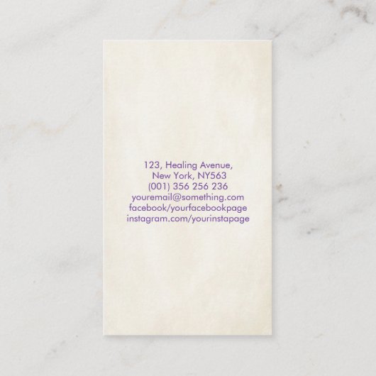 生命のチャクラ色の種子 名刺 (裏面)