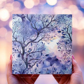 生命のツリー紫の青ラベンダーの水色 タイル