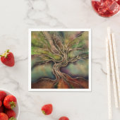 生命のツリー – 秋の影 スタンダードカクテルナプキン (インサイチュ)