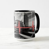 生命のパルス：医学が心臓の鼓動を満たす場所 マグカップ (正面右)