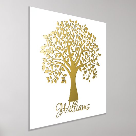 生命のパーソナライズされた木 箔ポスター (レイダウン)