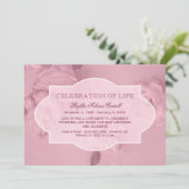 生命のピンクのバラのお祝い 招待状 (スタンド正面)