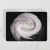 生命のピンクモダンの渦の淡い色のお祝い 招待状 (正面/裏面)