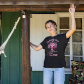 生命の乳がん認識度の渦状家族樹 Tシャツ