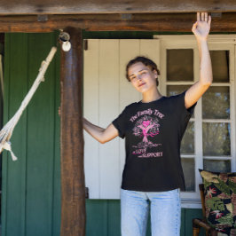 生命の乳がん認識度の渦状家族樹 Tシャツ