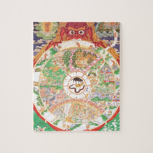 生命の仏教の車輪 ジグソーパズル (縦)