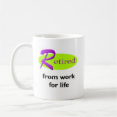 生命の仕事から退職した コーヒーマグカップ (左)