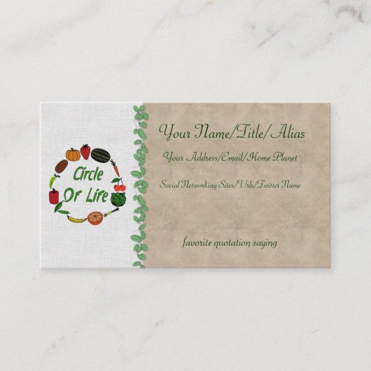 生命の円 名刺 (正面)