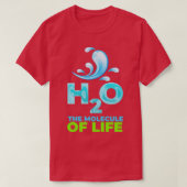 生命の分子H2O Tシャツ (デザイン正面)