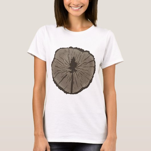 生命の切り株 ナチュラルデザイン | 森林 Tシャツ (正面)