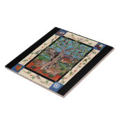 "生命の南西の木"四季、タイル五徳 タイル (側面)