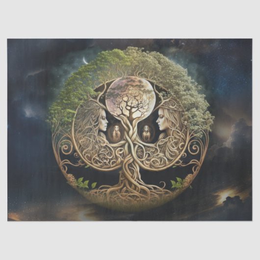 生命の女神と月の切り離しの木 薄葉紙 (正面)