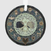 生命の平和な生きているレトロの陰陽w/Tree オーナメント (裏面)