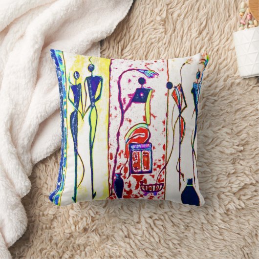 生命の彼らの段階のアフリカの人々の芸術 クッション (ブランケット)