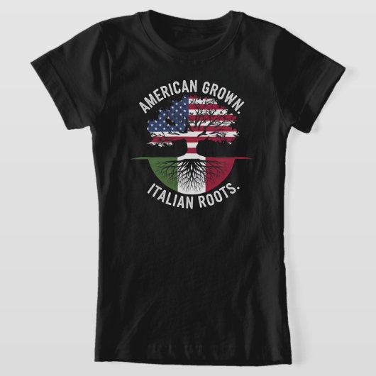 生命の愛国的なツリーTシャツアメリカ国旗のルーツ Tシャツ (レイダウン)