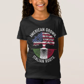 生命の愛国的なツリーTシャツアメリカ国旗のルーツ Tシャツ (正面)
