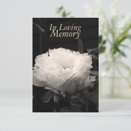 生命の愛情のある記憶シャクヤクのお祝い 招待状 (スタンド正面)