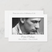 生命の愛情のある記憶テンプレートのお祝い 招待状 (正面/裏面)