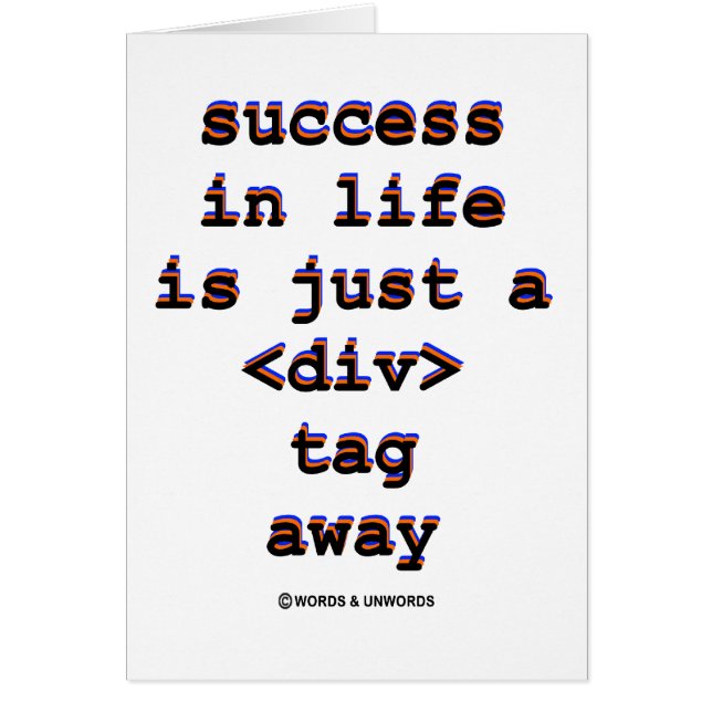 生命の成功はちょうどAです <Div> 遠くになラベル(ユーモア) (正面)