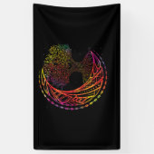 生命の木が創造された月相曼荼羅ヨガ 横断幕 (縦)