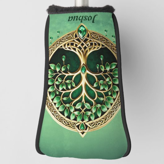 生命の木とケルト結び目模様。 ゴルフヘッドカバー (回転90)