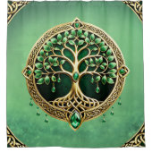 生命の木とケルト結び目模様。 シャワーカーテン (正面)