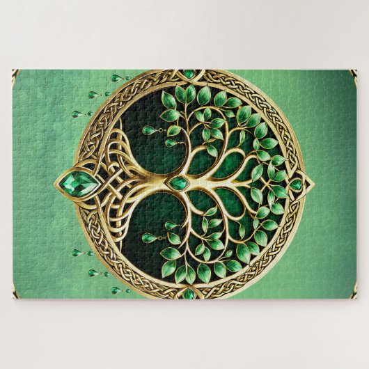 生命の木とケルト結び目模様。 ジグソーパズル (横)