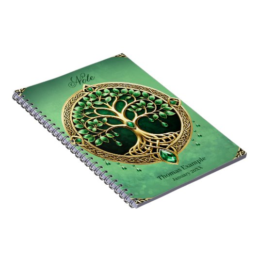 生命の木とケルト結び目模様。 ノートブック (右側)