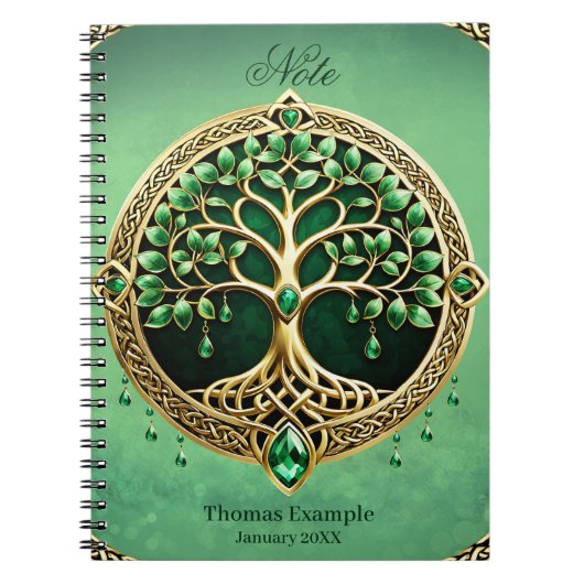 生命の木とケルト結び目模様。 ノートブック (正面)